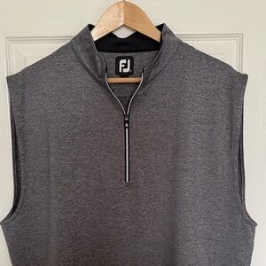 FOOTJOY Men's Charcoal Quarter-Zip Sweater Vest | Size Large